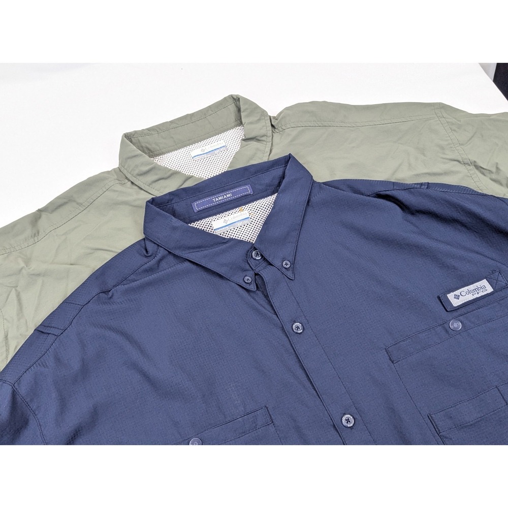 Columbia PFG Shirt Men 3XT TALL Lot 2 Tamiami Long Sleeve Fishing Vented Outdoor